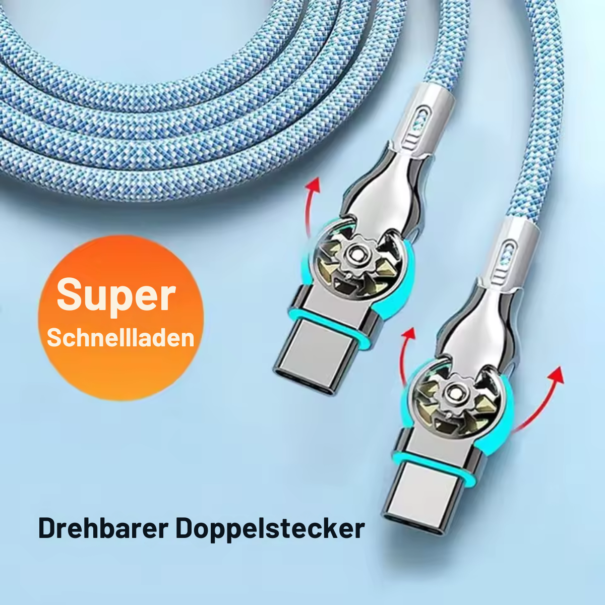 Usb Ladekabel 180° drehbar mit LED