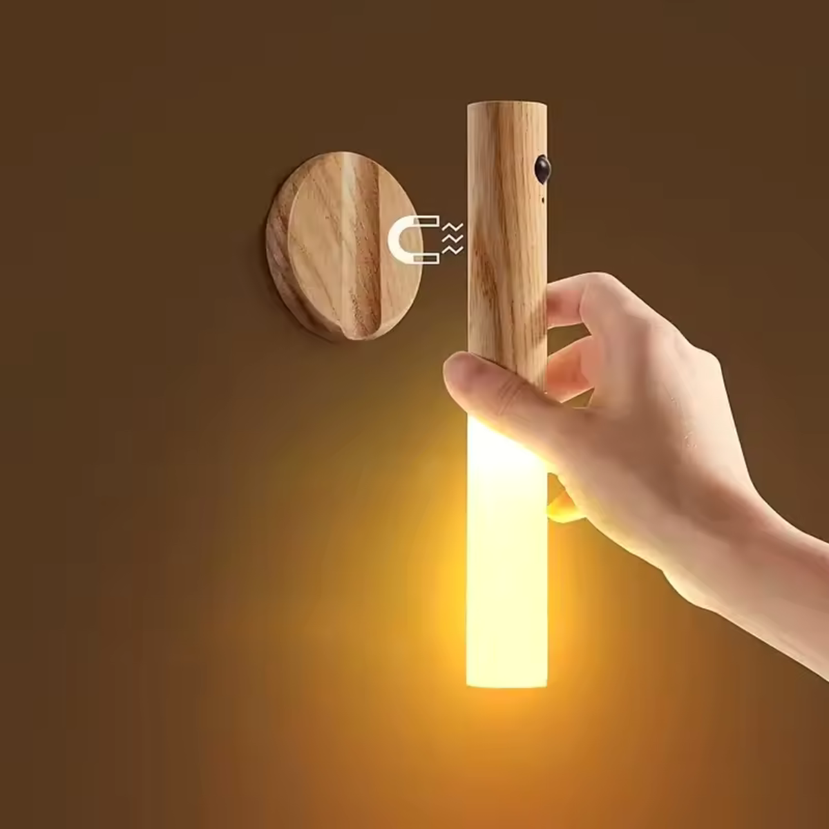 Magnetische Led Holzlampe Mit Bewegungssensor
