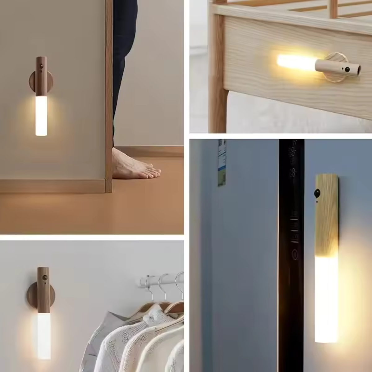 Magnetische Led Holzlampe Mit Bewegungssensor