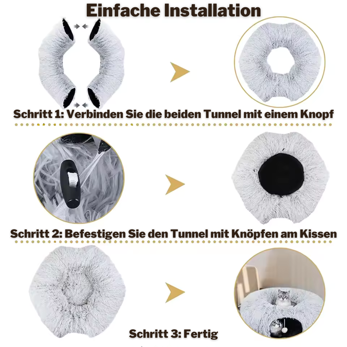 Katzenbett mit Tunnel interaktiv
