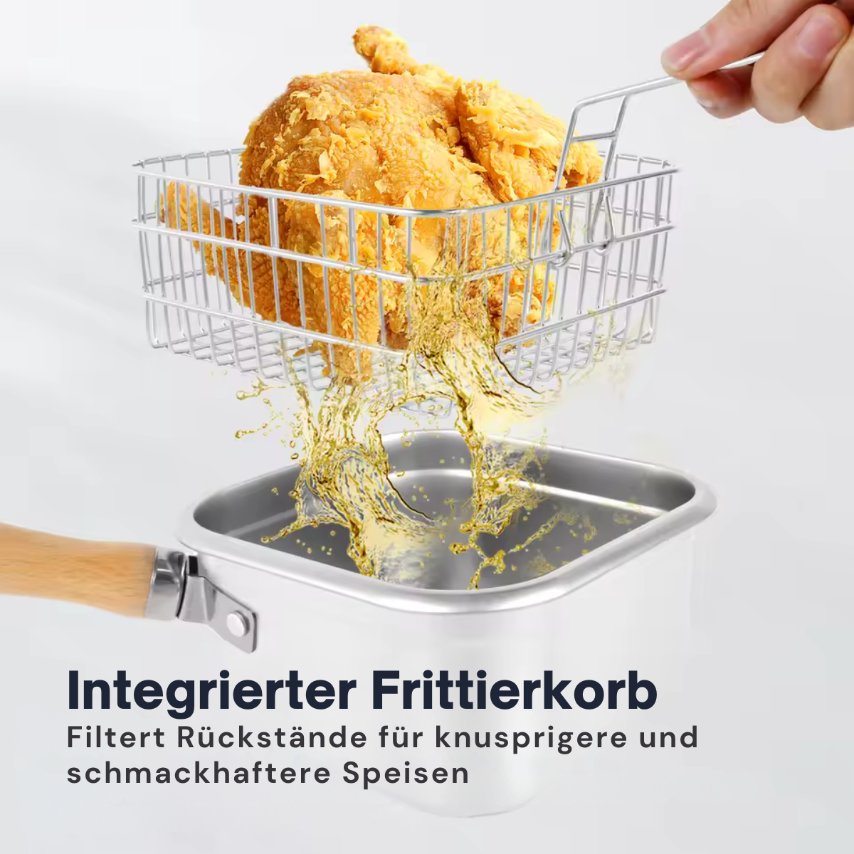 Edelstahl Frittiertopf