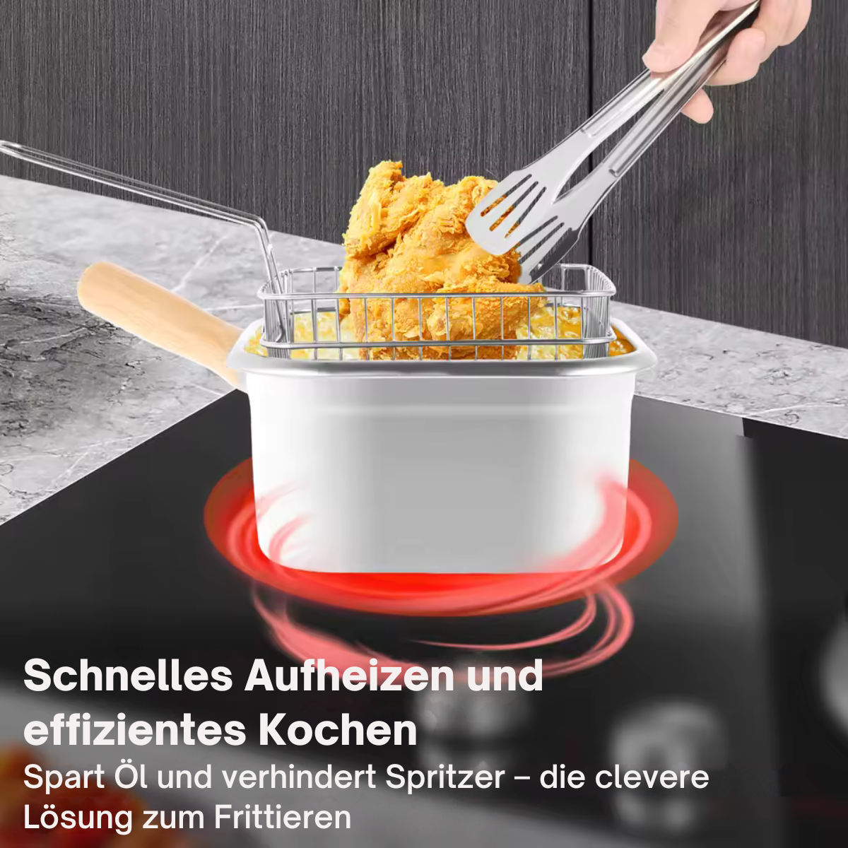 Edelstahl Frittiertopf