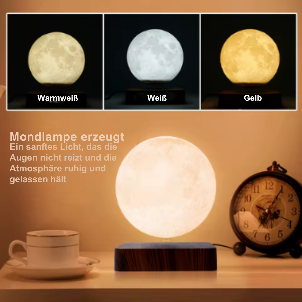 Schwebende Mondlampe