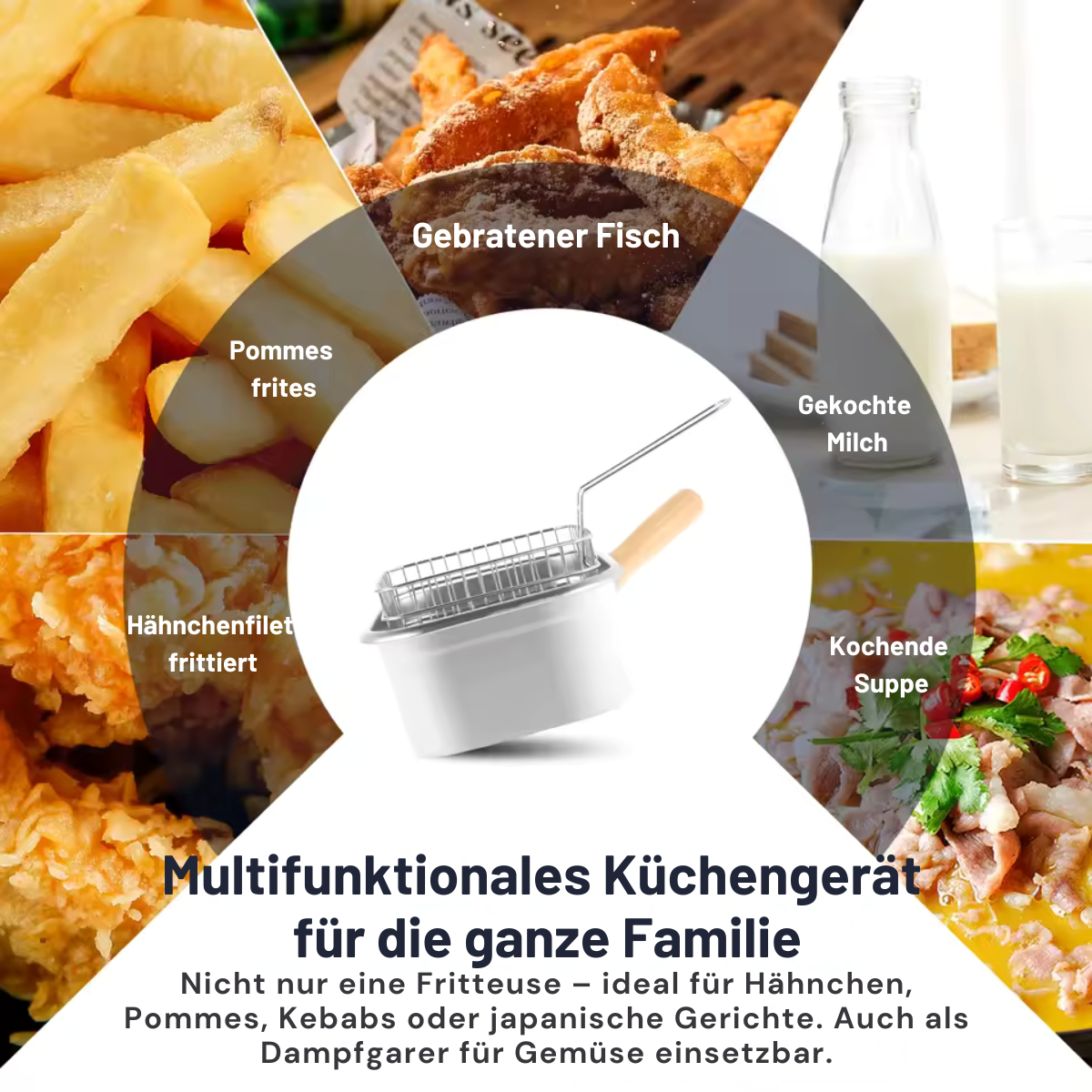Edelstahl Frittiertopf