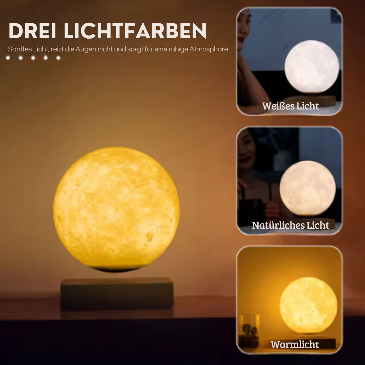Schwebende Mondlampe
