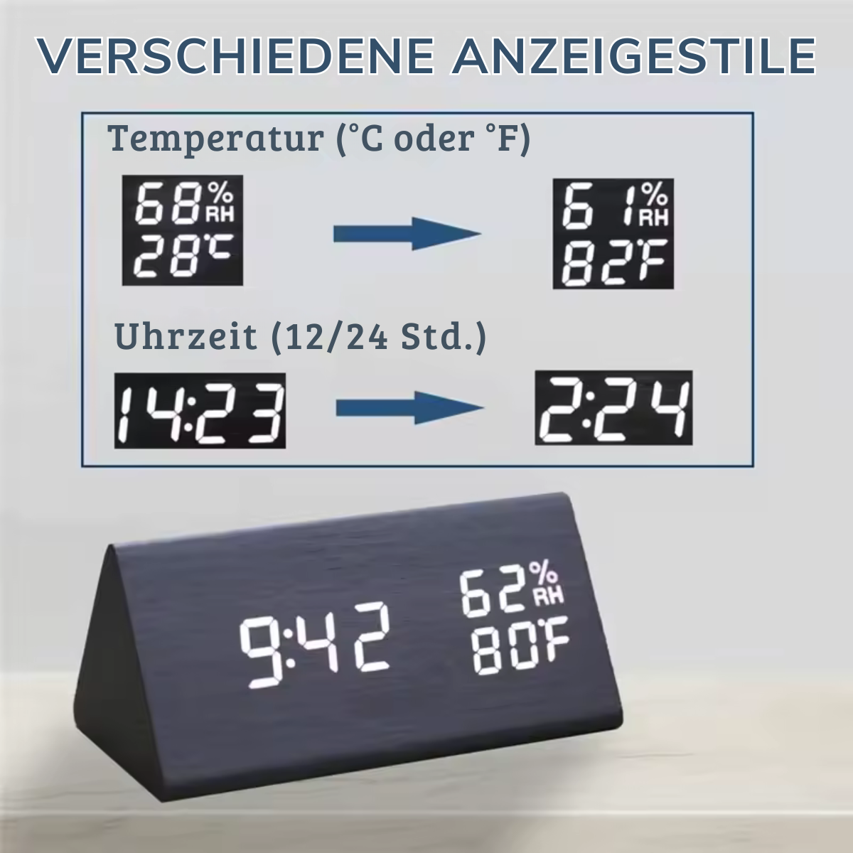 Digitaler Holz Wecker