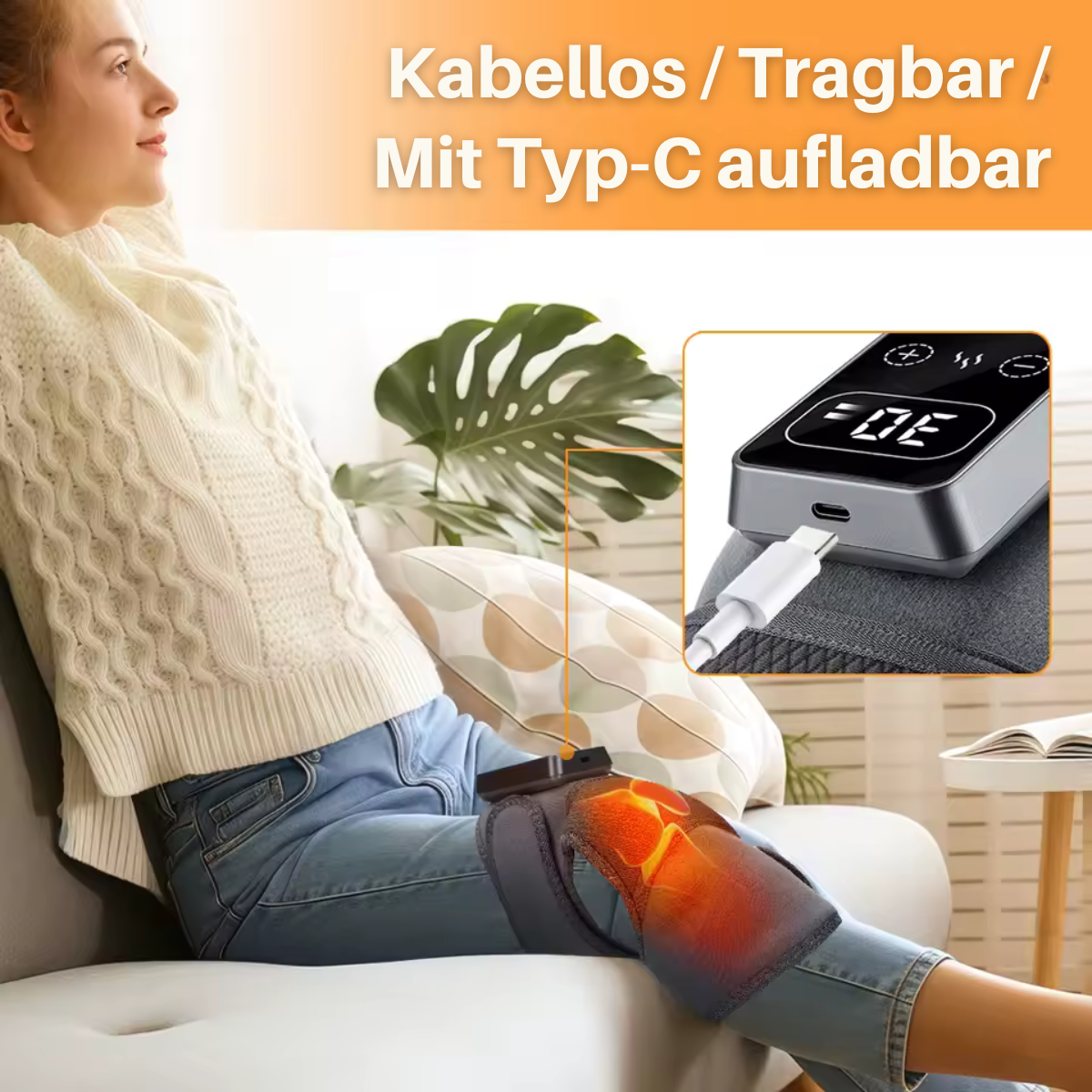 Kniebandage Mit Wärme- Und Massagefunktion