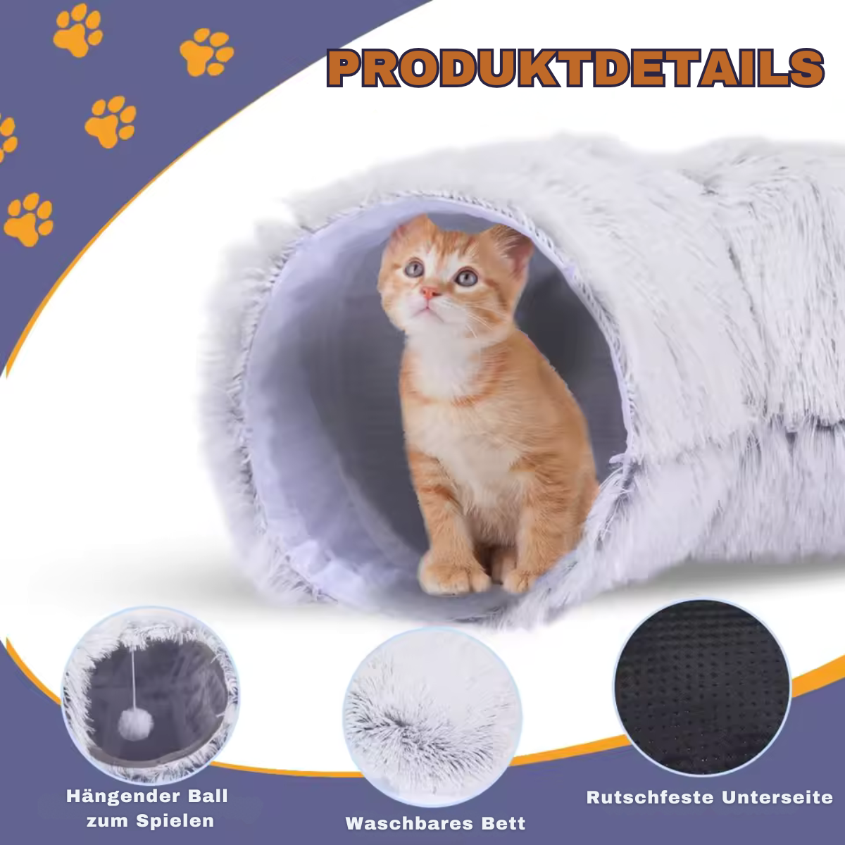 Katzenbett mit Tunnel interaktiv