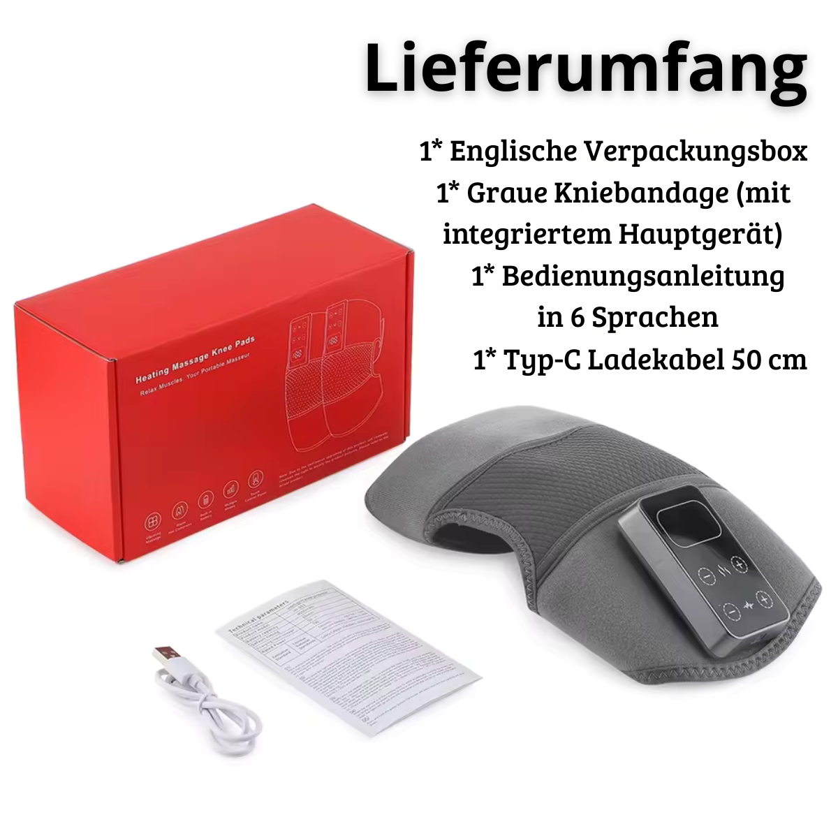 Kniebandage Mit Wärme- Und Massagefunktion