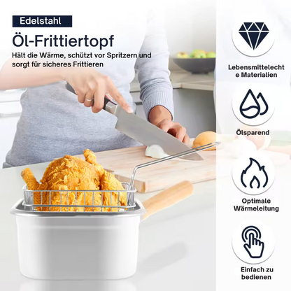 Edelstahl Frittiertopf
