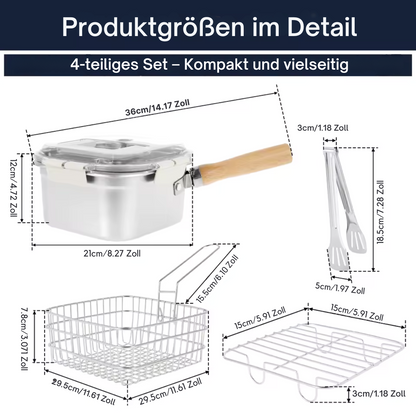 Edelstahl Frittiertopf