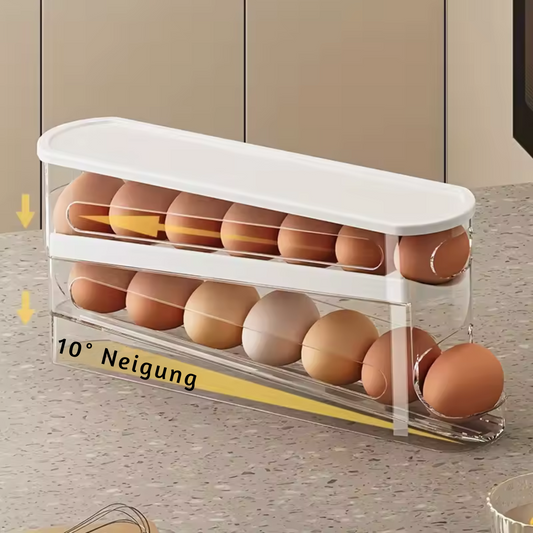 Eierbehälter mit Rollen – doppeltes Slide-Design